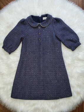 Shop The Mint Lydia Navy Blue Tweed Dress Size 8-10